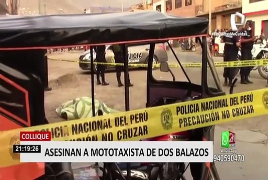 Comas: Asesinan de dos balazos a mototaxista en la primera zona de Collique