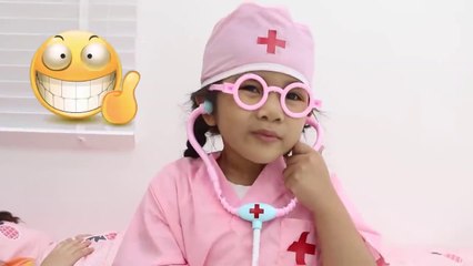 Pretend Play Taking Care of Sick Kids and How To Get Better - Kids funny videos