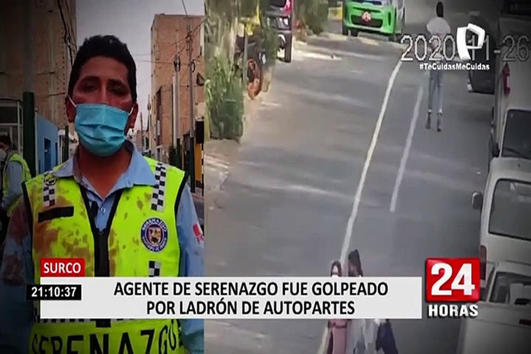 Surco: Ladrón golpea y hiere a agente de serenazgo tras ser descubierto intentado robar autopartes