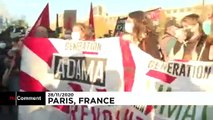 ویدئو؛ تظاهرات صدها هزار نفری در فرانسه در اعتراض به قانون جامع امنیتی