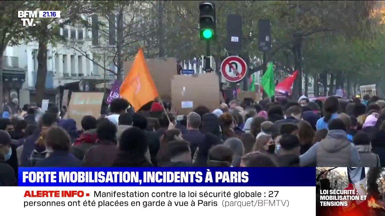 Loi sécurité globale: de la marche pacifique aux débordements, récit d'une journée de mobilisation nationale