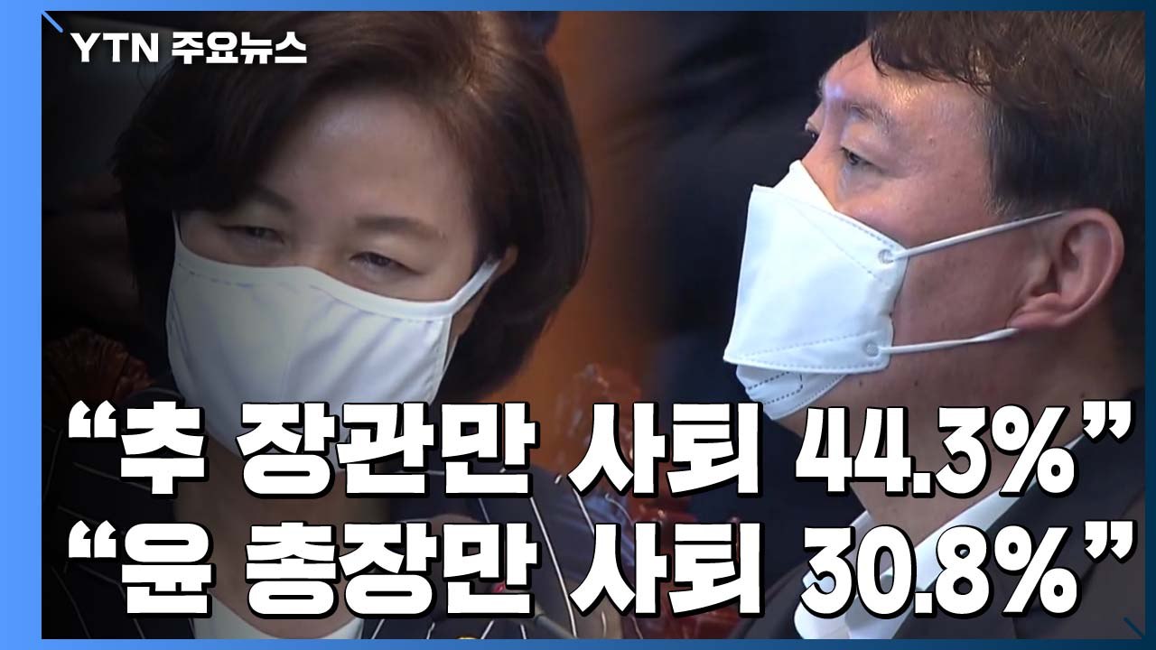 秋·尹 갈등 해법은?..."추 장관만 사퇴 44.3% vs 윤 총장만 사퇴 30.8%...