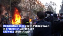 Demonstrationen gegen Polizeigewalt in Frankreich von Krawalle überschattet