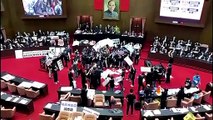 Fists and pig guts fly in Taiwan parliament