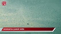 Bodrum’da hava birden karardı, çamur yağdı