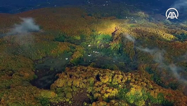 Küre Dağları'nın bir yanı sonbahar bir yanı kış