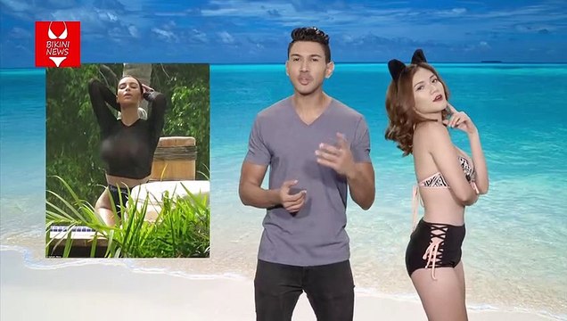 [BIKINI NEWS] Bikini News - Kim Kardashian in thong briefs on beach in Mexico