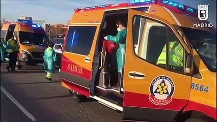 Dos heridos tras una colisión frontal ocasionada por un 'kamikaze' en Madrid
