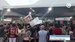 Apoiadores de Euclério Sampaio comemoram vitória no comitê, em Alto Laje, Cariacica