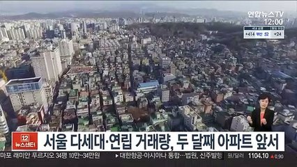 서울 다세대·연립 거래량, 두 달째 아파트 앞서