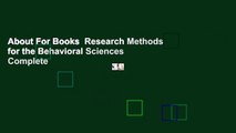 About For Books  Research Methods for the Behavioral Sciences Complete