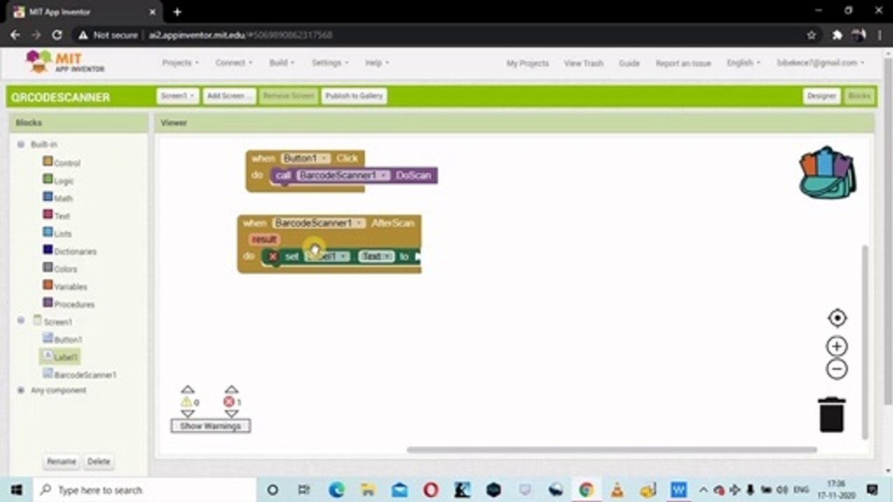What is BAR code scanner? l How to make QR code scanner or BAR code scanner App in MIT App Inventor