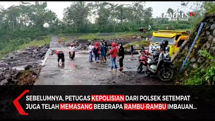 Jalan Alternatif Rusak Diterjang Lahar Dingin Gunung Semeru