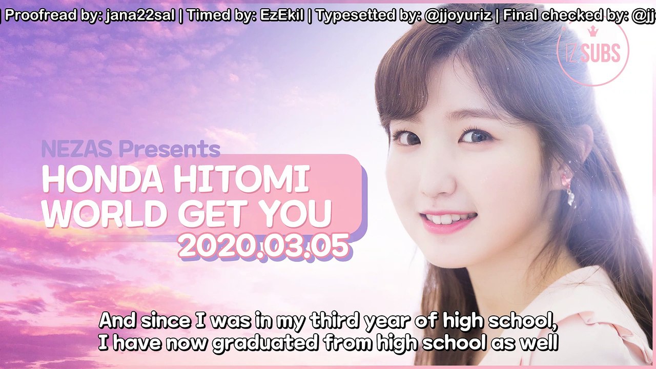 [ENG SUB] 200305 Honda Hitomi's World Get You