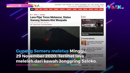 Télécharger la video: Gunung Semeru Meletus, Muntahkan Lava Menyala