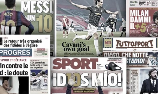 L'Angleterre s'emballe déjà pour Edinson Cavani, l'hommage historique de Lionel Messi à Diego Armando Maradona fait grand bruit