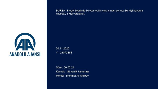 BURSA - (Güvenlik Kamerası) Bursa-Ankara kara yolunda iki otomobil çarpıştı