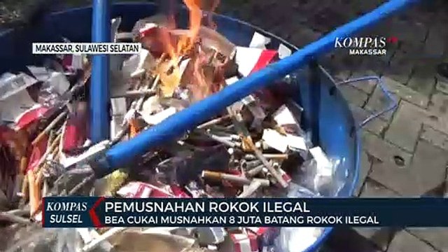 Bea Cukai Musnahkan 8 Juta Batang Rokok Ilegal di Makassar