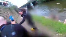 Watch Heroic Moment an Officer and Paramedic Rescue Woman From Drowning
