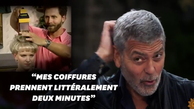 George Clooney se coupe les cheveux avec un étrange engin du téléachat des années 80