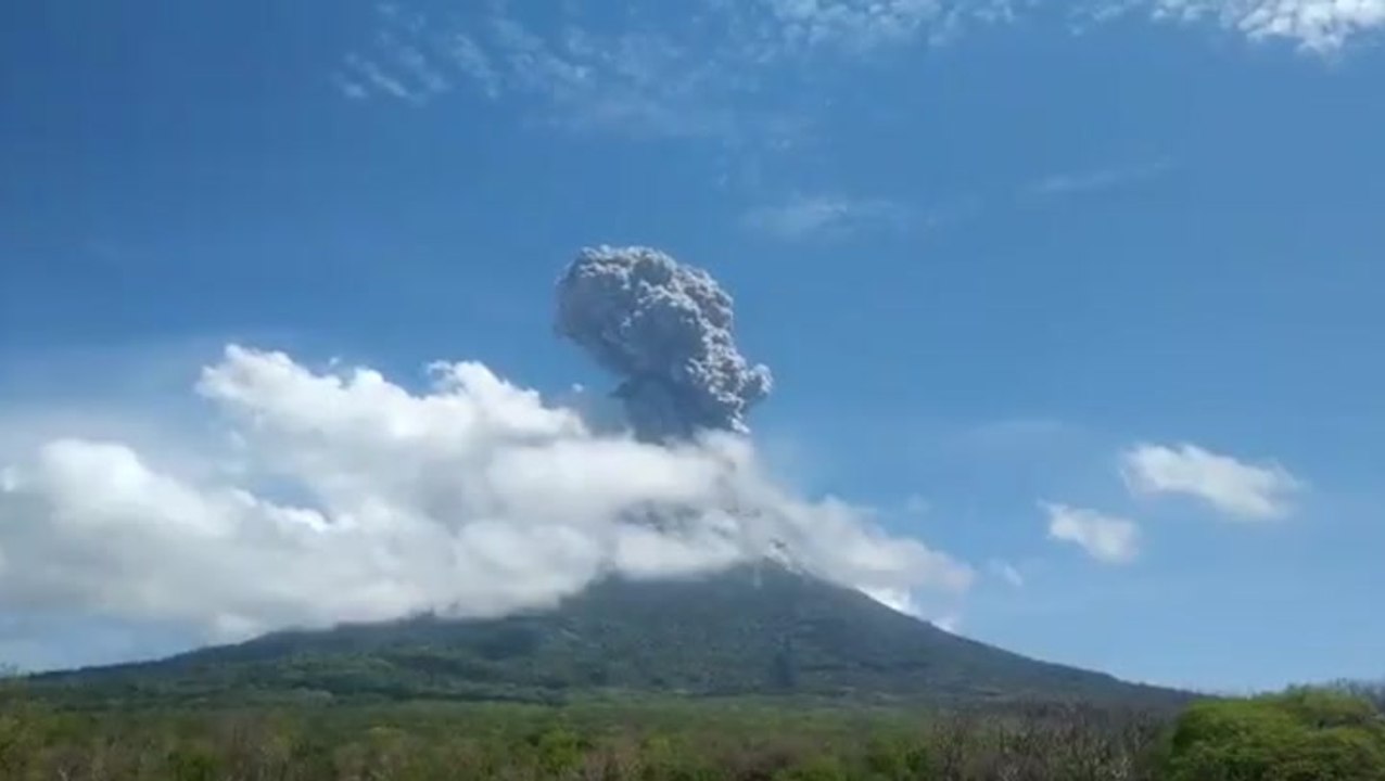 Indonesian volcano spews ash and debris into sky