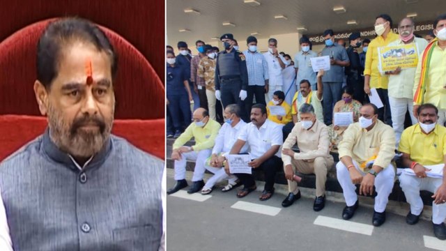 Andhra pradesh Assembly Speaker Tammineni Sitharam sends out 13 tdp mlas