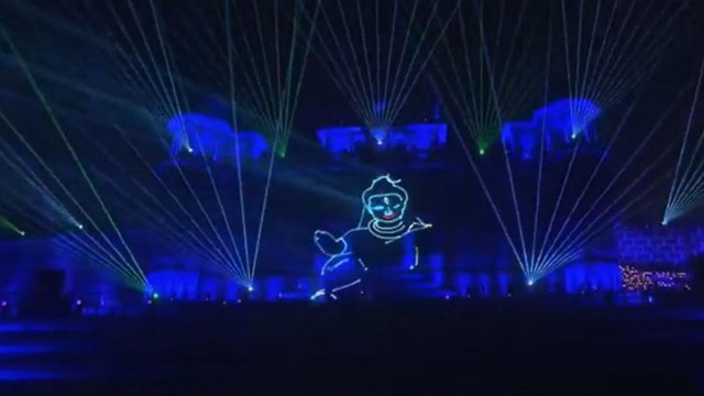 Varanasi: PM Narendra Modi attends laser show