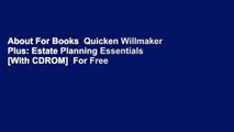 About For Books  Quicken Willmaker Plus: Estate Planning Essentials [With CDROM]  For Free