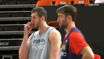 La selección española de baloncesto prepara su encuentro decisivo contra Rumanía
