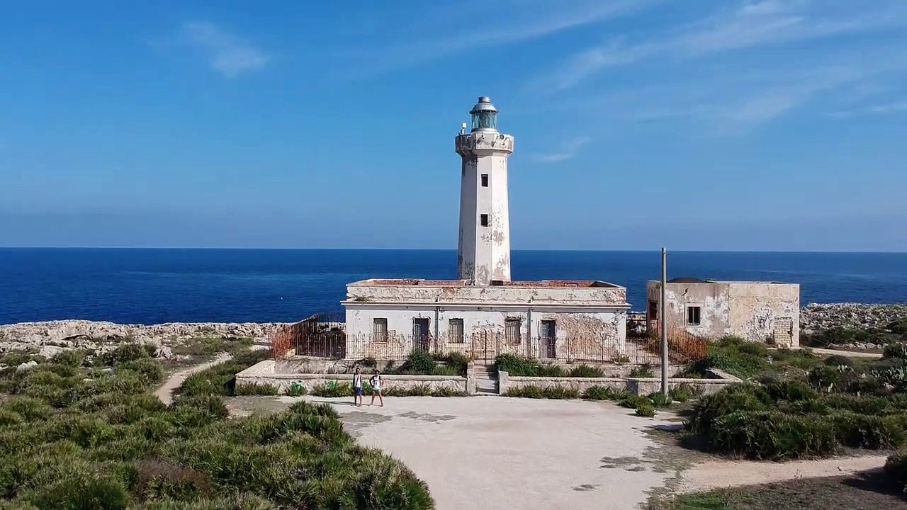 Siracusa Lighthouse Sicily Nature beautiful scene royalty Free  Stock no copyright background  video, creative common Free for commercial use, dron aerial view 4K- or full HD, in the world