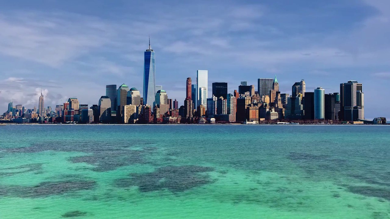 Skyscrapers Building Seanatural beautiful royalty Free Stock no copyright video Free for commercial use dron dron aerial view