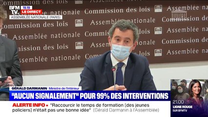 Gérald Darmanin: "Sur cinq millions d'interventions, 99% des opérations de police et de gendarmerie ne font l'objet d'aucune réclamation, d'aucun signalement"