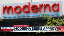 Moderna says it will today ask for approval for its COVID-19 vaccine in Europe and the US