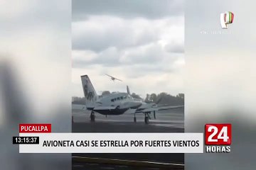 Pucallpa: avión de instrucción casi se estrella durante aterrizaje por fuerte viento