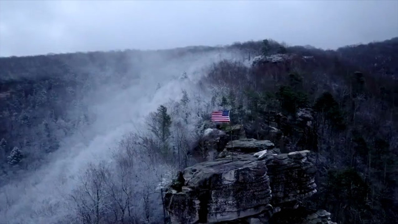 Flag Rock earns its name as American flag blows in the wind