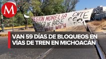 Maestros de Michoacán cumplen 59 días con bloqueos en vías de tren