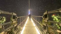 Gatlinburg SkyBridge gets covered with snow as storm brings inches to the Southeast