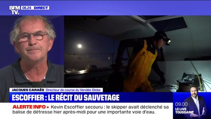 Kevin Escoffer secouru: le directeur du Vendée Globe explique que "la structure du bateau s'est cassée en deux"