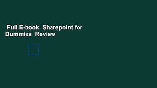 Full E-book  Sharepoint for Dummies  Review