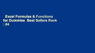 Excel Formulas & Functions for Dummies  Best Sellers Rank : #4