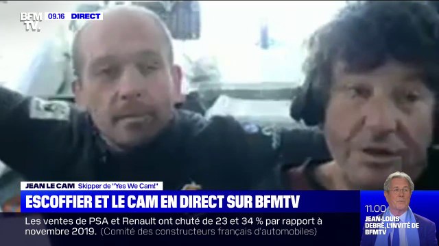 Jean Le Cam sur le sauvetage de Kévin Escoffier: J'ai eu du mal à le retrouver (…) c'est une lumière qui nous a sauvés