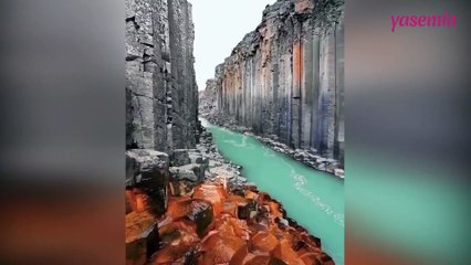Buzul Çağlar'dan kaldığı iddia ediliyor! Muhteşem doğa güzelliği Bazalt kanyonu