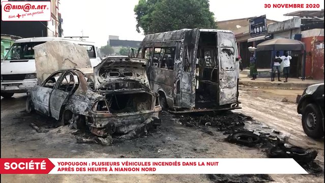 Yopougon: plusieurs véhicules incendiés dans la nuit après des heurts à Niangon Nord