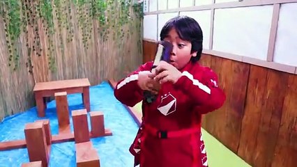 Ninja Ryan vs Dragon Ninja Mommy Master the elements Challenge
