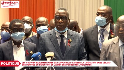 Les Groupes Parlementaires de l’opposition "exigent la libération sans délais" des députés en détention et l’arrêt des poursuites judiciaires