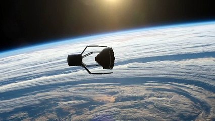 Animación sobre la  ClearSpace-1 limpiando el espacio.