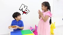 Learn to Share Food Vegetables and Fried Chicken for Kids - Kids funny videos