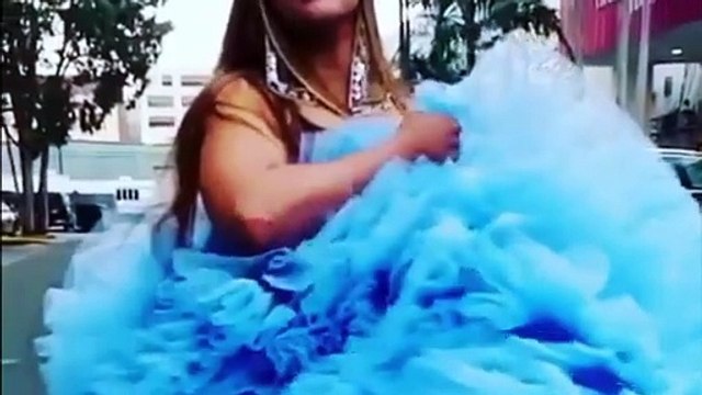 Tyra Banks' DWTS outfit_ fans wonder is it a loofah, a duster or did she shave a Cookie Monster?