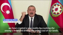 Nagorno-Karabakh: Azerbaijan's president celebrates 'new reality'