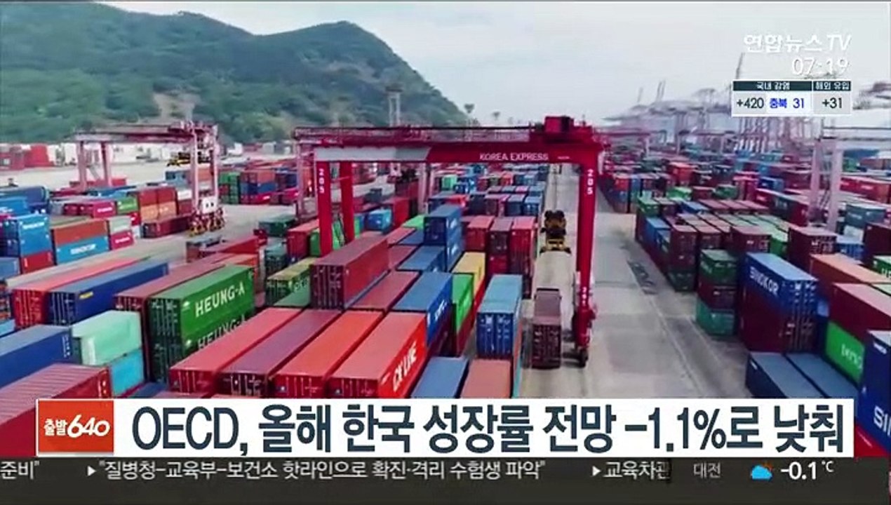 OECD, 올해 한국 성장률 전망 -1.1%로 낮춰
